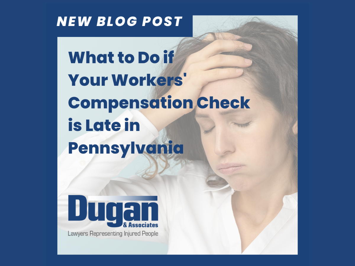 What to do if your workers' compensation check is late in Pennsylvania. Image of a woman holding her head in frustration.